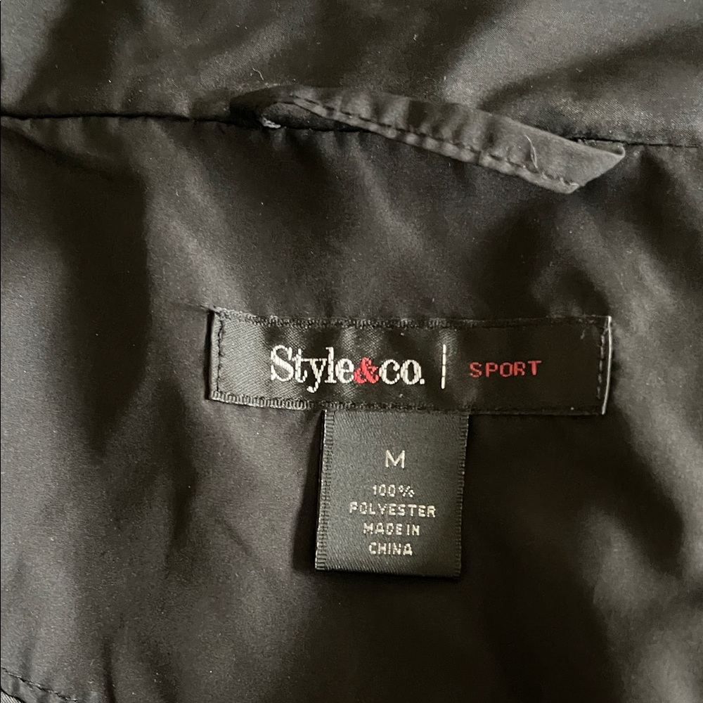 Style & Co. Sport Black Polyester Jacket